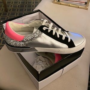 Dolce Vita Zika Sneakers Silver, Pink Glitter size 9 New